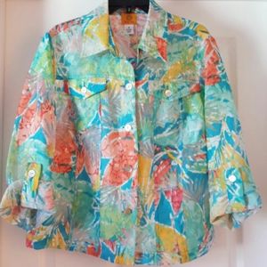 RUBY RD JUNGLE PRINT BLOUSE Size 18